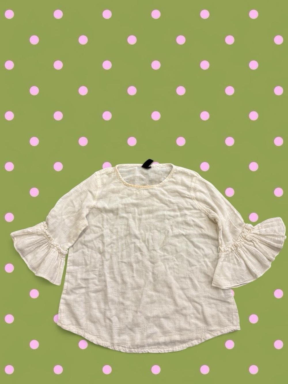 Women’s Cream Ruffle-Sleeve Blouse